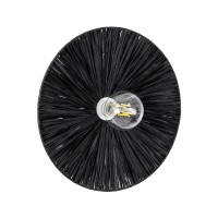 GLOBOSTAR® COLOMBO 02279 Boho Φωτιστικό Τοίχου - Απλίκα με Ντουί 1 x E27 AC 220-240V IP20 - Μαύρο - Μ40 x Π40 x Υ9cm
