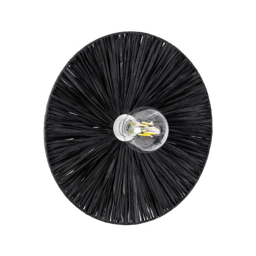 GLOBOSTAR® COLOMBO 02279 Boho Φωτιστικό Τοίχου - Απλίκα με Ντουί 1 x E27 AC 220-240V IP20 - Μαύρο - Μ40 x Π40 x Υ9cm