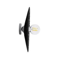 GLOBOSTAR® COLOMBO 02279 Boho Φωτιστικό Τοίχου - Απλίκα με Ντουί 1 x E27 AC 220-240V IP20 - Μαύρο - Μ40 x Π40 x Υ9cm