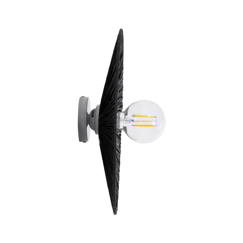 GLOBOSTAR® COLOMBO 02279 Boho Φωτιστικό Τοίχου - Απλίκα με Ντουί 1 x E27 AC 220-240V IP20 - Μαύρο - Μ40 x Π40 x Υ9cm