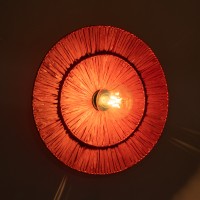 GLOBOSTAR® COLOMBO 02282 Boho Φωτιστικό Τοίχου - Απλίκα με Ντουί 1 x E27 AC 220-240V IP20 - Κόκκινο - Μ40 x Π40 x Υ9cm