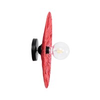 GLOBOSTAR® COLOMBO 02282 Boho Φωτιστικό Τοίχου - Απλίκα με Ντουί 1 x E27 AC 220-240V IP20 - Κόκκινο - Μ40 x Π40 x Υ9cm