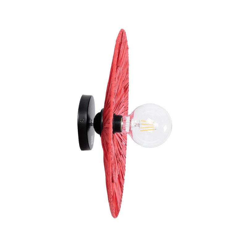 GLOBOSTAR® COLOMBO 02282 Boho Φωτιστικό Τοίχου - Απλίκα με Ντουί 1 x E27 AC 220-240V IP20 - Κόκκινο - Μ40 x Π40 x Υ9cm