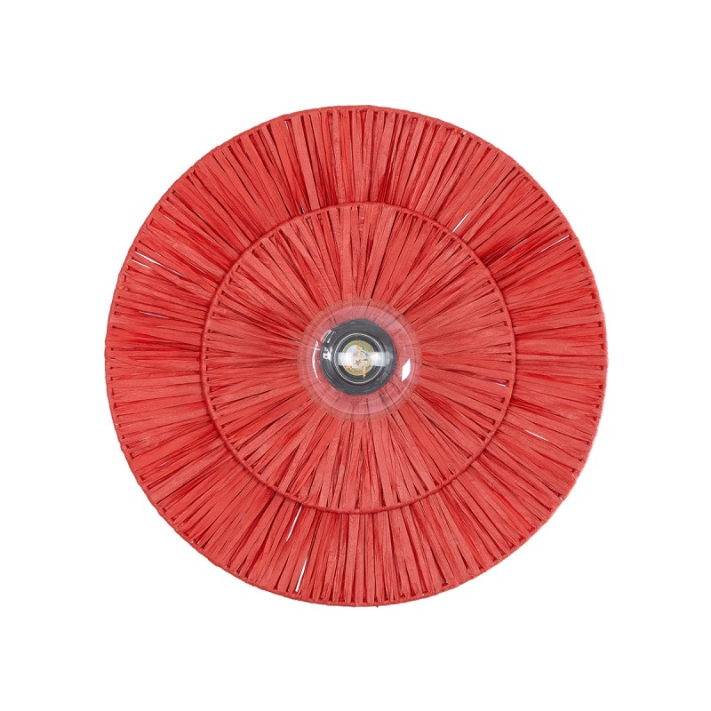 GLOBOSTAR® COLOMBO 02282 Boho Φωτιστικό Τοίχου - Απλίκα με Ντουί 1 x E27 AC 220-240V IP20 - Κόκκινο - Μ40 x Π40 x Υ9cm