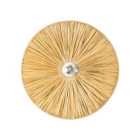 GLOBOSTAR® COLOMBO 02283 Boho Φωτιστικό Τοίχου - Απλίκα με Ντουί 1 x E27 AC 220-240V IP20 - Μπεζ - Μ40 x Π40 x Υ9cm