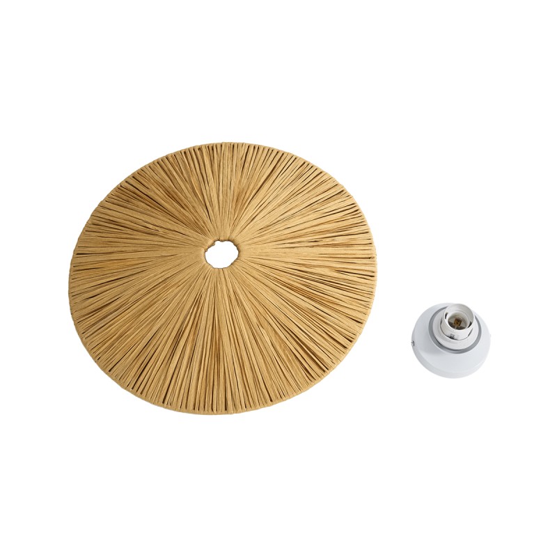 GLOBOSTAR® COLOMBO 02283 Boho Φωτιστικό Τοίχου - Απλίκα με Ντουί 1 x E27 AC 220-240V IP20 - Μπεζ - Μ40 x Π40 x Υ9cm