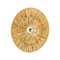 GLOBOSTAR® COLOMBO 02284 Boho Φωτιστικό Τοίχου - Απλίκα με Ντουί 1 x E27 AC 220-240V IP20 - Μπεζ - Μ40 x Π40 x Υ9cm