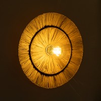 GLOBOSTAR® COLOMBO 02284 Boho Φωτιστικό Τοίχου - Απλίκα με Ντουί 1 x E27 AC 220-240V IP20 - Μπεζ - Μ40 x Π40 x Υ9cm
