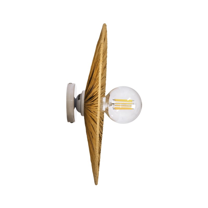 GLOBOSTAR® COLOMBO 02284 Boho Φωτιστικό Τοίχου - Απλίκα με Ντουί 1 x E27 AC 220-240V IP20 - Μπεζ - Μ40 x Π40 x Υ9cm