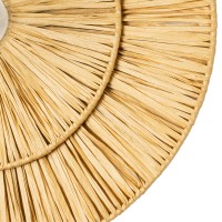 GLOBOSTAR® COLOMBO 02284 Boho Φωτιστικό Τοίχου - Απλίκα με Ντουί 1 x E27 AC 220-240V IP20 - Μπεζ - Μ40 x Π40 x Υ9cm
