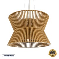 GLOBOSTAR® BIMINI 02288 Boho Κρεμαστό Φωτιστικό Οροφής με Ντουί 1 x E27 AC 220-240V IP20 - Καφέ - Μ60 x Π60 x Υ40cm