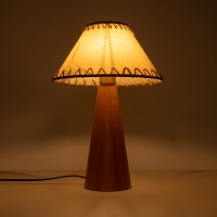 GLOBOSTAR® MASPALOMAS 02291 Boho Επιτραπέζιο Φωτιστικό Πορτατίφ με Ντουί 1 x E27 AC 220-240V IP20 - Καφέ & Μπεζ - Μ30 x Π30 x Υ45cm