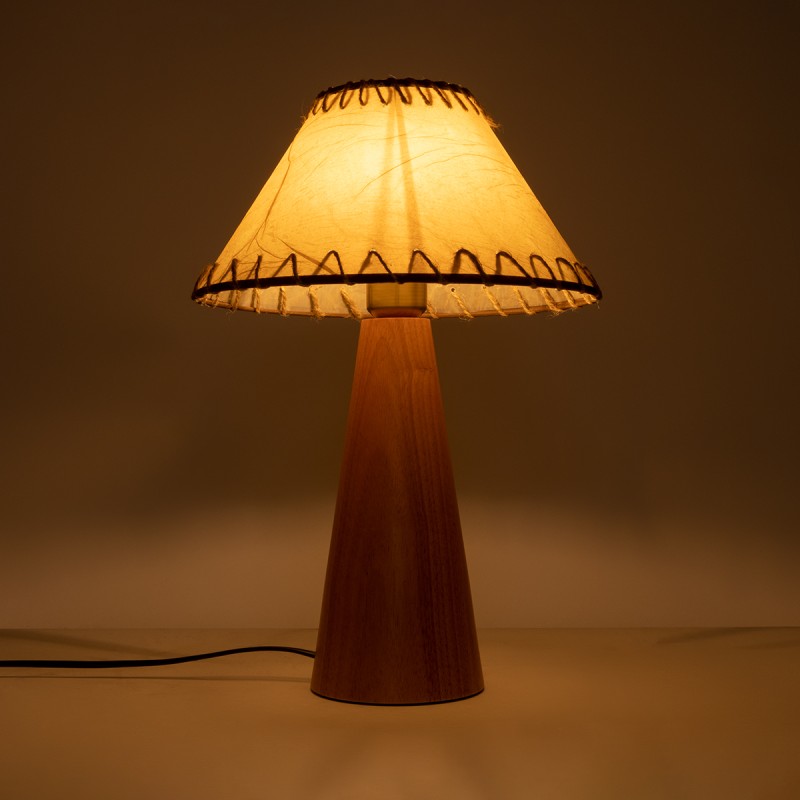 GLOBOSTAR® MASPALOMAS 02291 Boho Επιτραπέζιο Φωτιστικό Πορτατίφ με Ντουί 1 x E27 AC 220-240V IP20 - Καφέ & Μπεζ - Μ30 x Π30 x Υ45cm