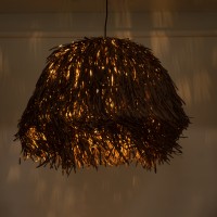 GLOBOSTAR® GUADELOUPE 02294 Boho Κρεμαστό Φωτιστικό Οροφής με Ντουί 1 x E27 AC 220-240V IP20 - Καφέ - Μ80 x Π80 x Υ60cm