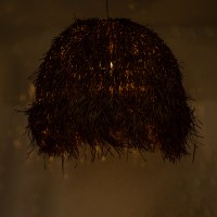 GLOBOSTAR® GUADELOUPE 02295 Boho Κρεμαστό Φωτιστικό Οροφής με Ντουί 1 x E27 AC 220-240V IP20 - Καφέ - Μ120 x Π120 x Υ100cm