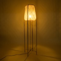 GLOBOSTAR® MEILANI 02301 Boho Επιδαπέδιο Φωτιστικό με Ντουί 1 x E27 AC 220-240V IP20 - Χρυσό & Μπεζ - Μ40 x Π40 x Υ150cm