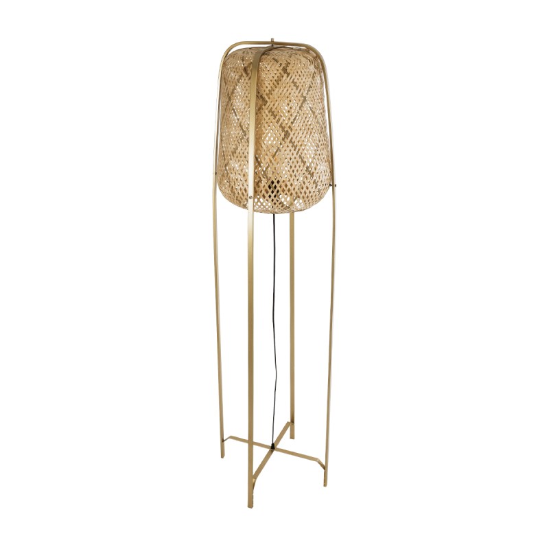 GLOBOSTAR® MEILANI 02301 Boho Επιδαπέδιο Φωτιστικό με Ντουί 1 x E27 AC 220-240V IP20 - Χρυσό & Μπεζ - Μ40 x Π40 x Υ150cm