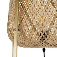 GLOBOSTAR® MEILANI 02301 Boho Επιδαπέδιο Φωτιστικό με Ντουί 1 x E27 AC 220-240V IP20 - Χρυσό & Μπεζ - Μ40 x Π40 x Υ150cm