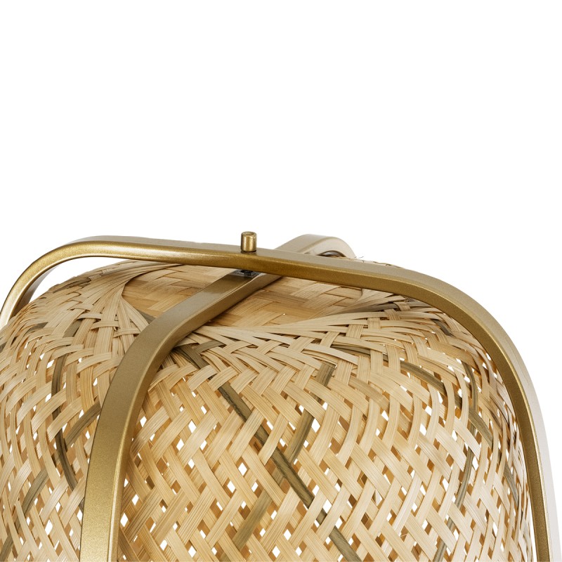 GLOBOSTAR® MEILANI 02301 Boho Επιδαπέδιο Φωτιστικό με Ντουί 1 x E27 AC 220-240V IP20 - Χρυσό & Μπεζ - Μ40 x Π40 x Υ150cm