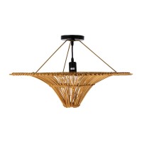 GLOBOSTAR® PALERMO 02308 Boho Φωτιστικό Οροφής με Ντουί 1 x E27 AC 220-240V IP20 - Καφέ - Μ60 x Π60 x Υ36cm