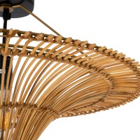 GLOBOSTAR® PALERMO 02308 Boho Φωτιστικό Οροφής με Ντουί 1 x E27 AC 220-240V IP20 - Καφέ - Μ60 x Π60 x Υ36cm