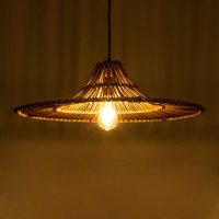 GLOBOSTAR® PALERMO 02310 Boho Κρεμαστό Φωτιστικό Οροφής με Ντουί 1 x E27 AC 220-240V IP20 - Καφέ - Μ60 x Π60 x Υ18cm