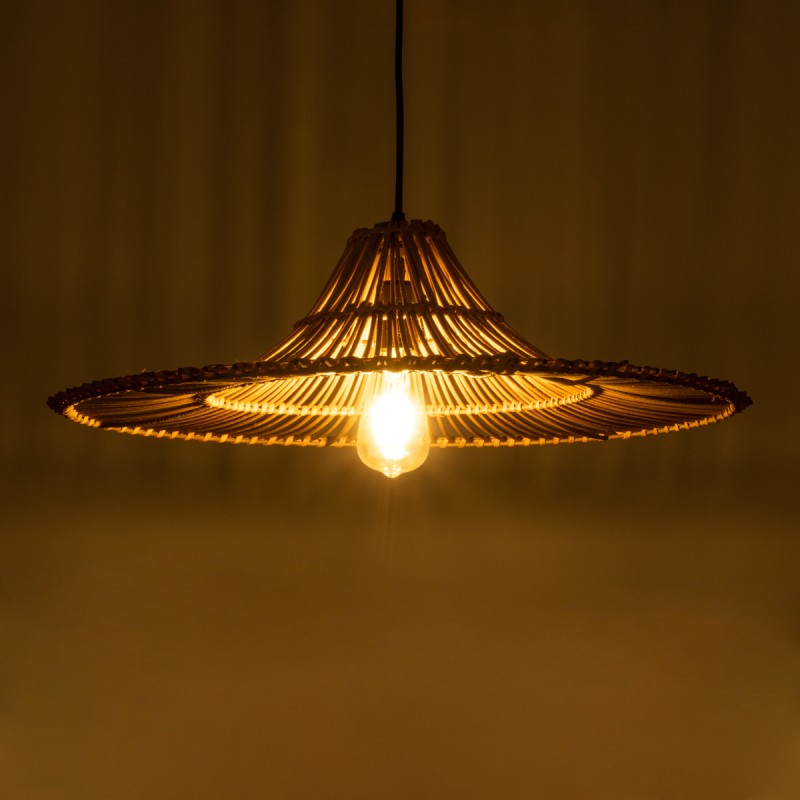 GLOBOSTAR® PALERMO 02310 Boho Κρεμαστό Φωτιστικό Οροφής με Ντουί 1 x E27 AC 220-240V IP20 - Καφέ - Μ60 x Π60 x Υ18cm