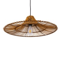 GLOBOSTAR® PALERMO 02310 Boho Κρεμαστό Φωτιστικό Οροφής με Ντουί 1 x E27 AC 220-240V IP20 - Καφέ - Μ60 x Π60 x Υ18cm