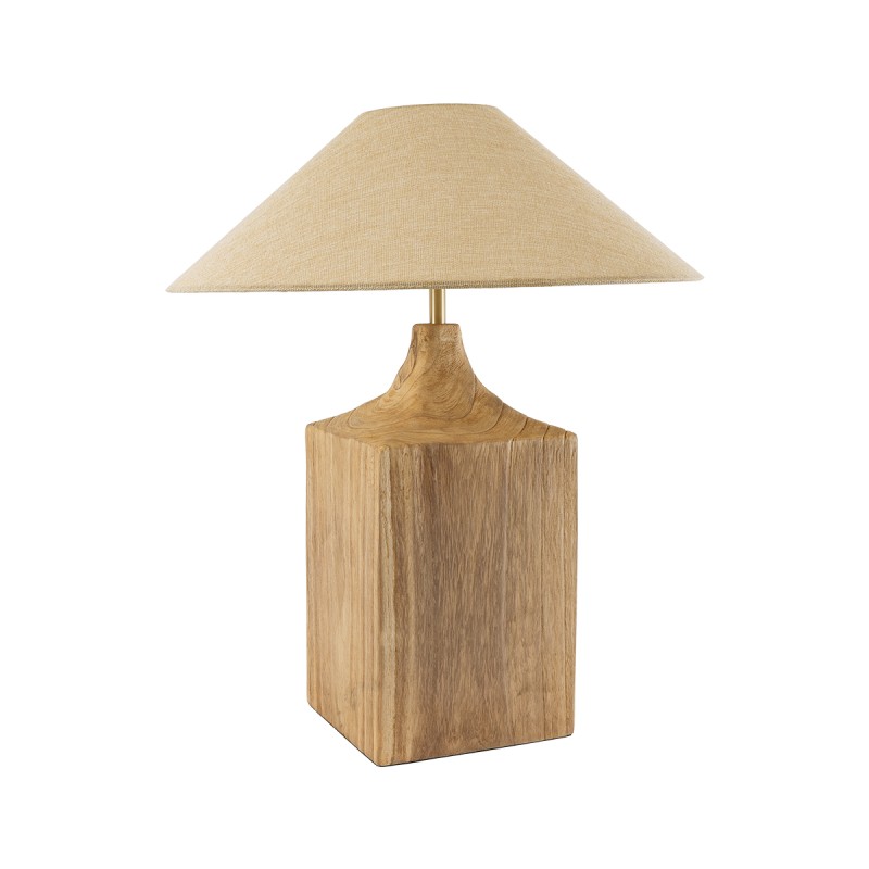 GLOBOSTAR® LAFRONTERA 02313 Boho Επιτραπέζιο Φωτιστικό Πορτατίφ με Ντουί 1 x E27 AC 220-240V IP20 - Μπεζ - Μ50 x Μ50 x Υ60cm