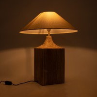 GLOBOSTAR® LAFRONTERA 02313 Boho Επιτραπέζιο Φωτιστικό Πορτατίφ με Ντουί 1 x E27 AC 220-240V IP20 - Μπεζ - Μ50 x Μ50 x Υ60cm
