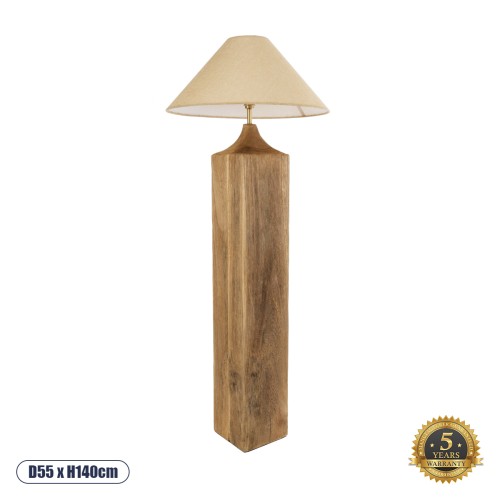 GLOBOSTAR® LAFRONTERA 02314 Boho Επιδαπέδιο Φωτιστικό με Ντουί 1 x E27 AC 220-240V IP20 - Καφέ & Μπεζ - Μ55 x Π55 x Υ140cm