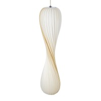 GLOBOSTAR® PRAIA 02316 Μοντέρνο Κρεμαστό Φωτιστικό Οροφής με Ντουί 2 x E27 AC 220-240V IP20 - Μπεζ & Λευκό - Μ25 x Π25 x Υ112cm