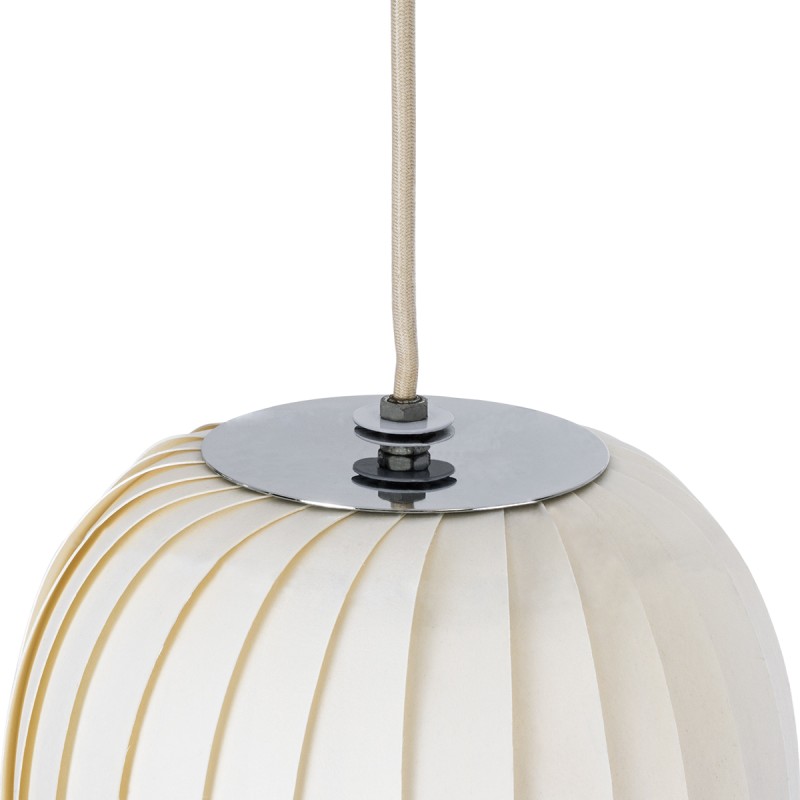 GLOBOSTAR® PRAIA 02316 Μοντέρνο Κρεμαστό Φωτιστικό Οροφής με Ντουί 2 x E27 AC 220-240V IP20 - Μπεζ & Λευκό - Μ25 x Π25 x Υ112cm