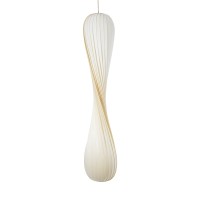GLOBOSTAR® PRAIA 02317 Μοντέρνο Κρεμαστό Φωτιστικό Οροφής με Ντουί 2 x E27 AC 220-240V IP20 - Μπεζ & Λευκό - Μ25 x Π25 x Υ145cm