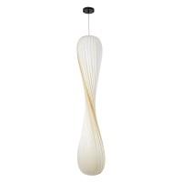 GLOBOSTAR® PRAIA 02317 Μοντέρνο Κρεμαστό Φωτιστικό Οροφής με Ντουί 2 x E27 AC 220-240V IP20 - Μπεζ & Λευκό - Μ25 x Π25 x Υ145cm