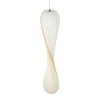 GLOBOSTAR® PRAIA 02317 Μοντέρνο Κρεμαστό Φωτιστικό Οροφής με Ντουί 2 x E27 AC 220-240V IP20 - Μπεζ & Λευκό - Μ25 x Π25 x Υ145cm