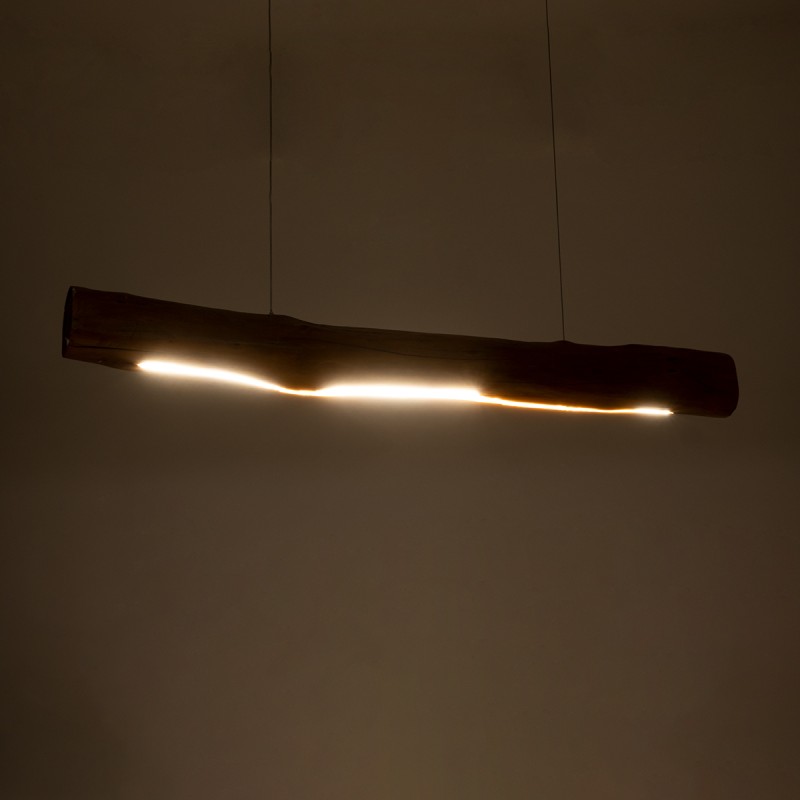 GLOBOSTAR® KATRINA 02320 Μοντέρνο Κρεμαστό Φωτιστικό Οροφής LED 24W 1920lm 120° AC 220-240V IP20 Φυσικό Λευκό 4500K - Lumileds SMD Chip - Καφέ - Μ10 x Π10 x Υ100cm - 2 Χρόνια Εγγύηση