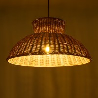 GLOBOSTAR® MALABO 02328 Boho Κρεμαστό Φωτιστικό Οροφής με Ντουί 1 x E27 AC 220-240V IP20 - Καφέ - Μ60 x Π60 x Υ31cm