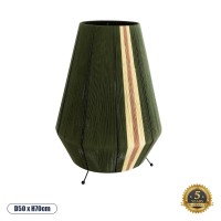 GLOBOSTAR® SALERNO 02332 Boho Επιδαπέδιο Φωτιστικό με Ντουί 1 x E27 AC 220-240V IP20 - Πράσινο & Μπεζ - Μ50 x Π50 x Υ70cm