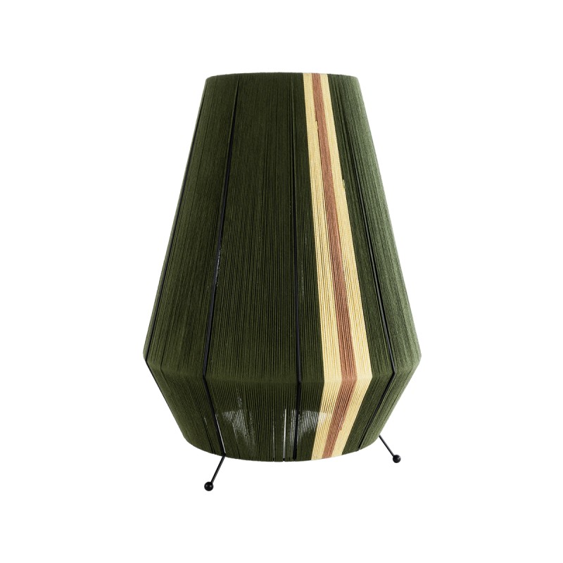 GLOBOSTAR® SALERNO 02332 Boho Επιδαπέδιο Φωτιστικό με Ντουί 1 x E27 AC 220-240V IP20 - Πράσινο & Μπεζ - Μ50 x Π50 x Υ70cm