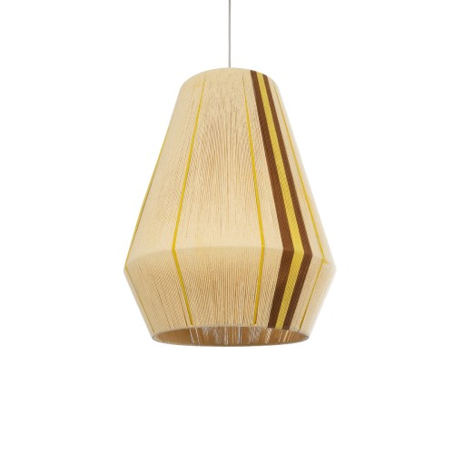 GLOBOSTAR® SALERNO 02334 Boho Κρεμαστό Φωτιστικό Οροφής με Ντουί 1 x E27 AC 220-240V IP20 - Μπεζ & Καφέ - Μ50 x Π50 x Υ60cm