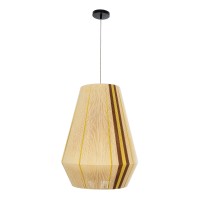 GLOBOSTAR® SALERNO 02334 Boho Κρεμαστό Φωτιστικό Οροφής με Ντουί 1 x E27 AC 220-240V IP20 - Μπεζ & Καφέ - Μ50 x Π50 x Υ60cm