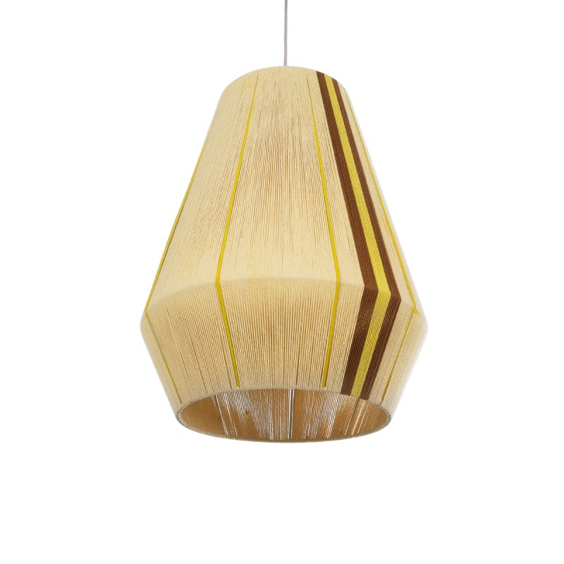 GLOBOSTAR® SALERNO 02334 Boho Κρεμαστό Φωτιστικό Οροφής με Ντουί 1 x E27 AC 220-240V IP20 - Μπεζ & Καφέ - Μ50 x Π50 x Υ60cm