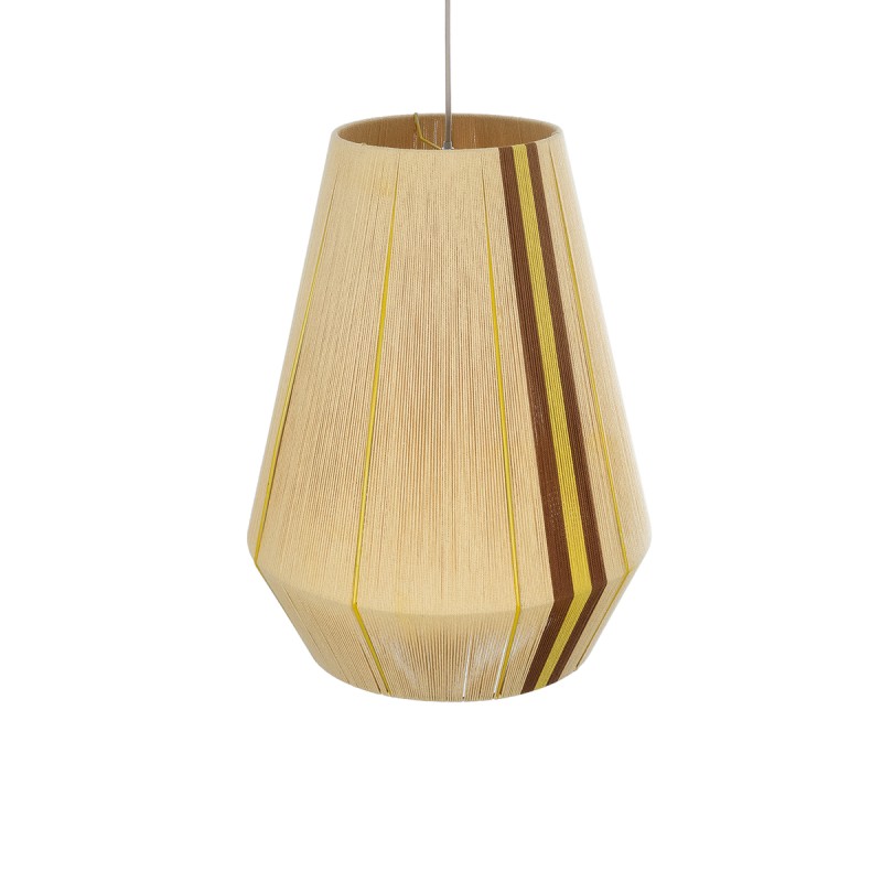 GLOBOSTAR® SALERNO 02334 Boho Κρεμαστό Φωτιστικό Οροφής με Ντουί 1 x E27 AC 220-240V IP20 - Μπεζ & Καφέ - Μ50 x Π50 x Υ60cm