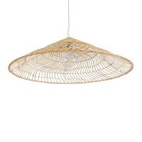 GLOBOSTAR® KAIA 02347 Boho Κρεμαστό Φωτιστικό Οροφής με Ντουί 1 x E27 AC 220-240V IP20 - Μπεζ - Μ80 x Π80 x Υ26cm
