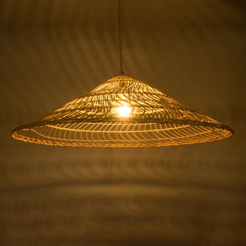 GLOBOSTAR® KAIA 02348 Boho Κρεμαστό Φωτιστικό Οροφής με Ντουί 1 x E27 AC 220-240V IP20 - Μπεζ - Μ100 x Π100 x Υ30cm
