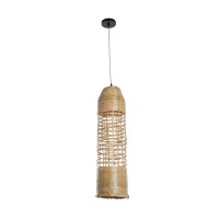 GLOBOSTAR® WAIKIKI 02350 Boho Κρεμαστό Φωτιστικό Οροφής με Ντουί 1 x E27 AC 220-240V IP20 - Μπεζ - Μ20 x Π20 x Υ80cm
