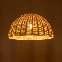 GLOBOSTAR® MONTANA 02378 Boho Κρεμαστό Φωτιστικό Οροφής με Ντουί 1 x E27 AC 220-240V IP20 - Μπεζ - Μ50 x Π50 x Υ25cm