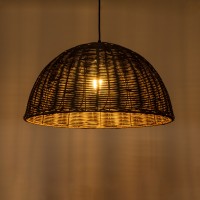 GLOBOSTAR® MONTANA 02381 Boho Κρεμαστό Φωτιστικό Οροφής με Ντουί 1 x E27 AC 220-240V IP20 - Καφέ - Μ50 x Π50 x Υ25cm