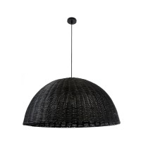 GLOBOSTAR® MONTANA 02384 Boho Κρεμαστό Φωτιστικό Οροφής με Ντουί 1 x E27 AC 220-240V IP20 - Μαύρο - Μ80 x Π80 x Υ40cm